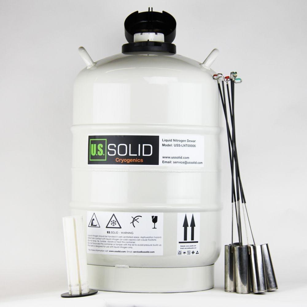U.S.SOLID 30 L Liquid Nitrogen Container Cryogenic LN2 Tank Dewar with 6 Canisters - IVFSynergy
